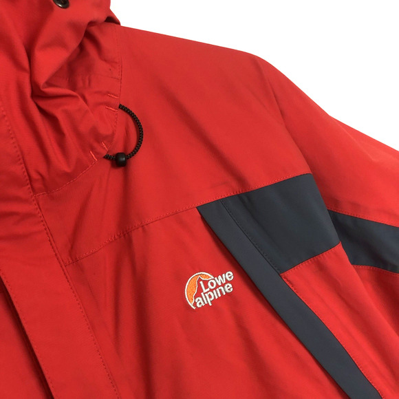 LOWE ALPINE Triple Point Ceramic Jacket Men's Sz M Red Hooded‎ Coat Outdoor Hike - Picture 9 of 16